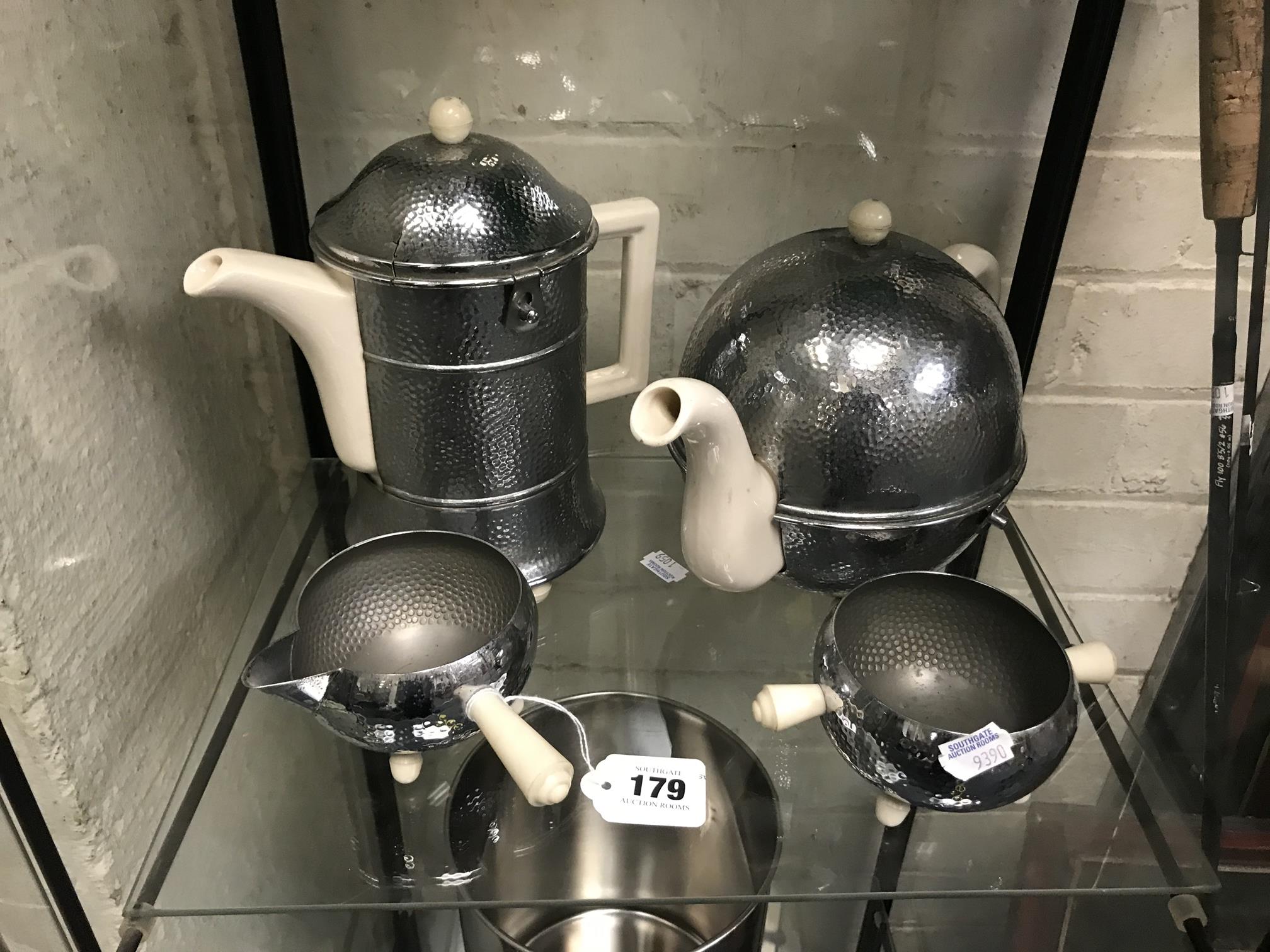 ART DECO PLATED TEASET