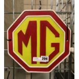 CAST IRON MG SIGN