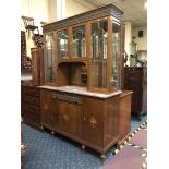 INLAID GLASS TOP DISPLAY CABINET