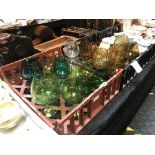 2 TRAYS OF RETRO 1970'S GLASS BRANDY GLASSES