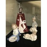 FOUR FIGURES, 1 ROYAL WORCESTER, 2 LLADRO & 1 NAO