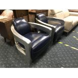 PAIR OF LEATHER AVIATOR CHAIRS