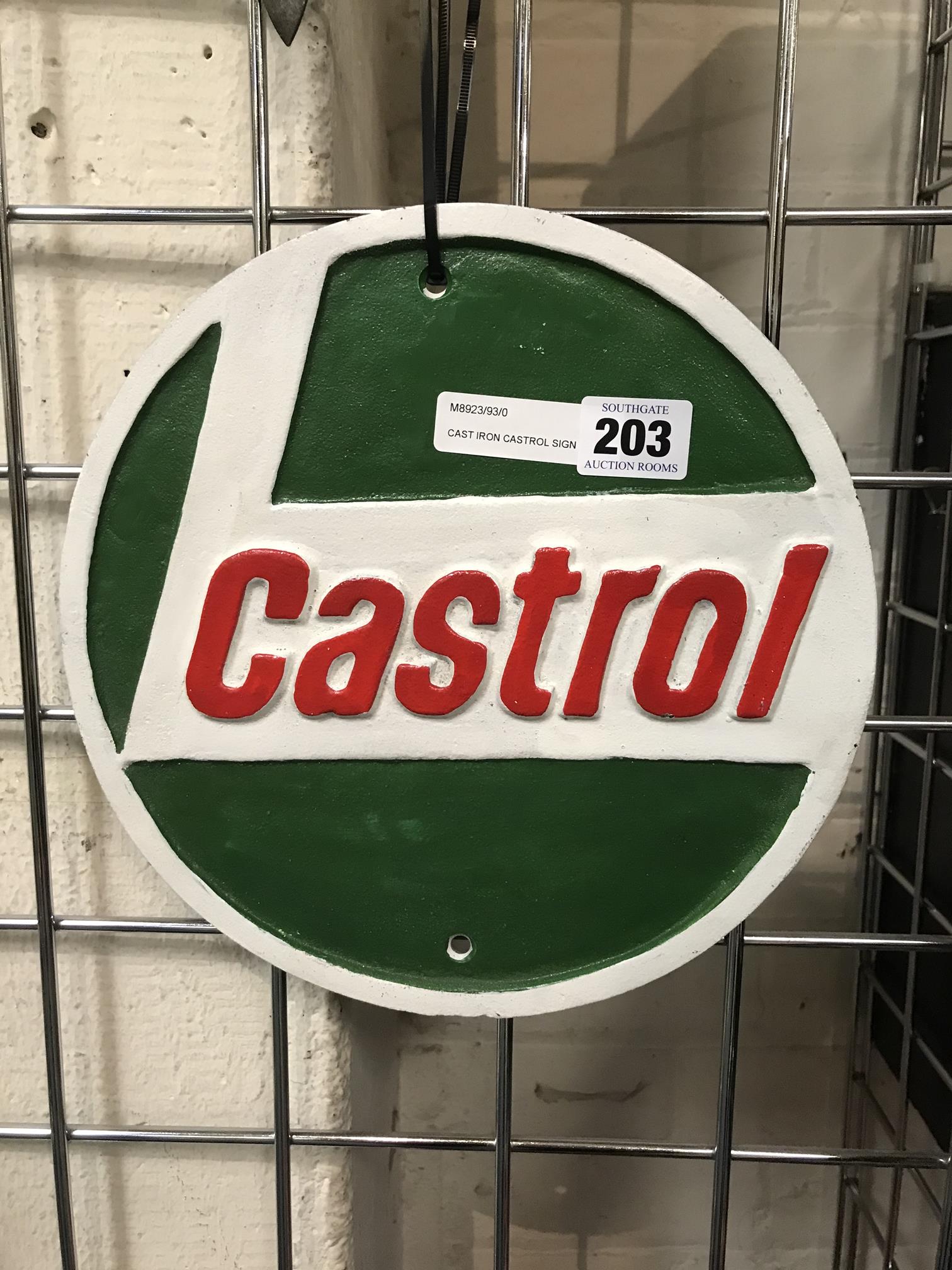 CAST IRON CASTROL SIGN