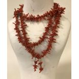 SUITE OF RED CORAL JEWELLERY