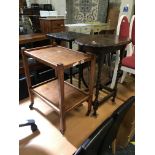 TWO OCCASIONAL TABLES & TROLLEY