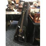 CASED FENDER ACOUSTIC GUITAR