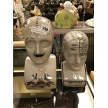 TWO PHRENOLOGY HEADS