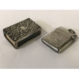 HM SILVER VESTA & MATCH CASE