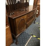 MAHOGANY TABLE, 4 CHAIRS & SIDEBOARD