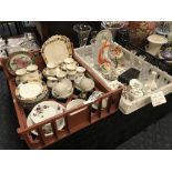 TWO TRAYS OF CHINA & OTHER ITEMS