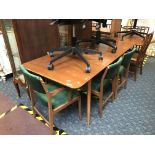 TEAK TABLE & SIX CHAIRS