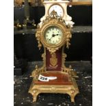 EARLY BRASS SMALL MANTLE CLOCK