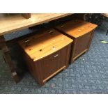 PAIR OF PINE LIDDED BEDSIDES