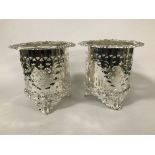 PAIR SILVER PLATED BOTTLE HOLDERS