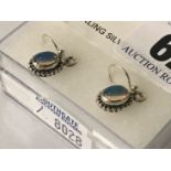 STERLING SILVER OPAL HOOK EARRINGS