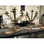 PAIR OF GILT BRONZE STAG CANDELABRA