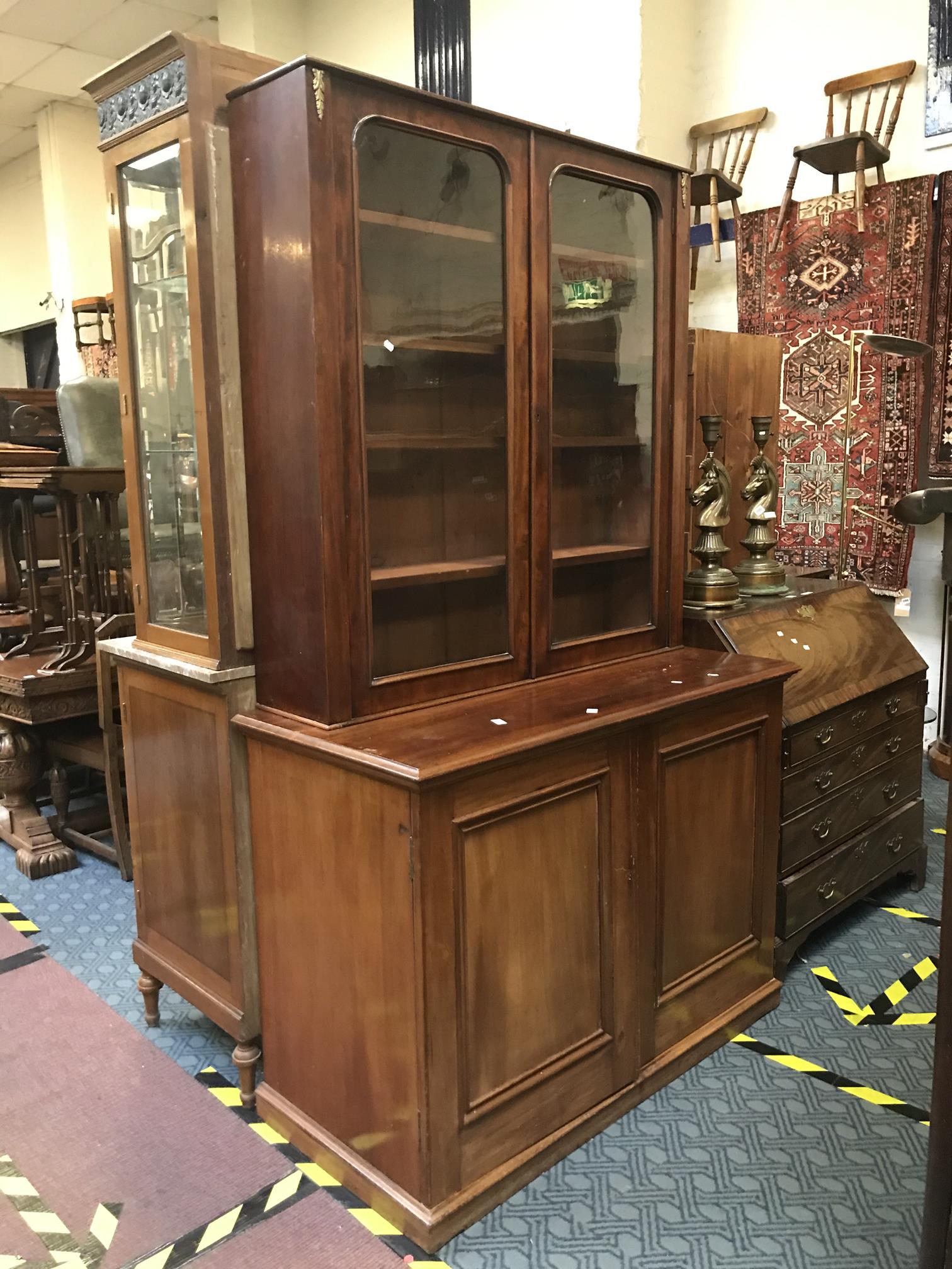 MAHOGANY BOOKCASE CABINET