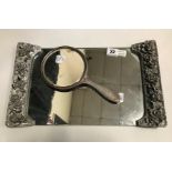 HM SILVER DRESSING MIRROR & ANOTHER MIRROR TRAY