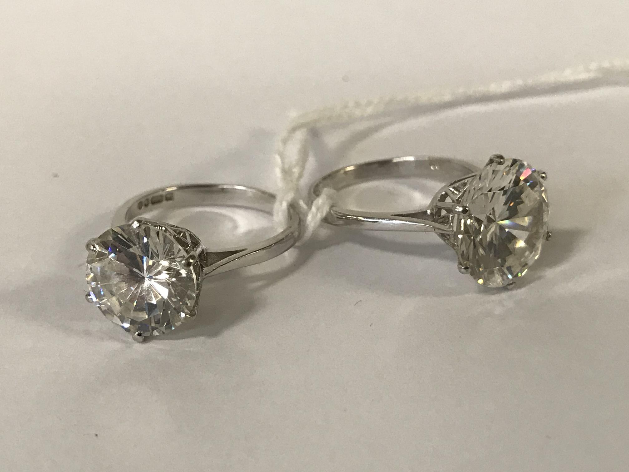 TWO 18CT CZ DRESS RINGS