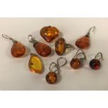 QTY OF AMBER & SILVER JEWELLERY