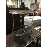 CHROME TWO TIER TROLLEY