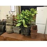 COLLECTION OF GARDEN POTS