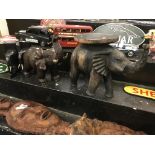 TWO ELEPHANTS & ELEPHANT BOOKENDS