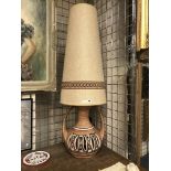 1960'S TALL POTTERY TABLE LAMP