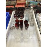 COLLECTION OF GLASSWARE INC: PAIR OF EARLY DECANTERS