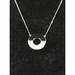 18CT WHITE GOLD DIAMOND PENDANT & CHAIN