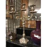 SILVER PLATE GRAPEVINE CANDELABRA