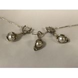 STERLING SILVER PEACE LILY PEARL SET