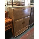 ERCOL WRITING CABINET - ONE HANDLE DAMAGED