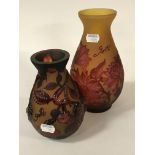 TWO GALLE STYLE VASES