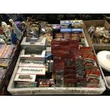 2 TRAYS OF HARRY POTTER & EDDIE STOBBART COLLECTABLES ETC