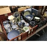 TWO TRAYS OF WEDGWOOD JASPERWARE ITEMS