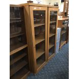 TWO GLASS SIDE CABINETS
