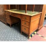 INLAID LEATHER TOP WRITING DESK