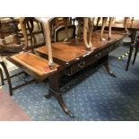 LEATHER TOP SOFA TABLE