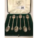 CASED HM SILVER SPOONS