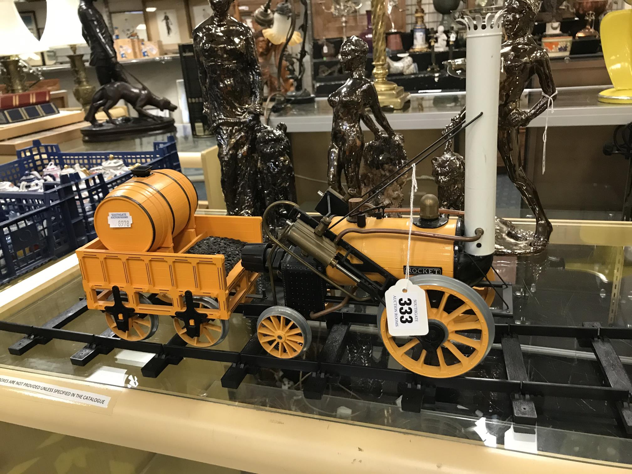 STEAM LOCO WITH TENDER ON TRACK