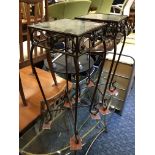 PAIR OF GLASS SIDE TABLES