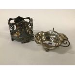 HM SILVER HANDLED DISH & WMF BOTTLE COASTER