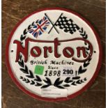 CAST IRON NORTON SIGN