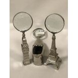 SET 3 SILVER PLATE MAGNIFYING GLASSES