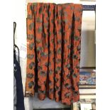 PAIR OF SILK DRAPES - DROP 8'6 WIDTH 10'6- WITH TIE BACKS