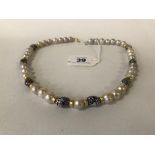 9CT GOLD CLASP PEARL & MILLEFIORI NECKLACE