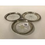 3 STERLING SILVER & GLASS DISHES