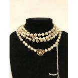 9CT GOLD CLASP - OPERA LENGTH PEARLS