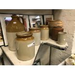 COLLECTION OF STONEWARE JARS